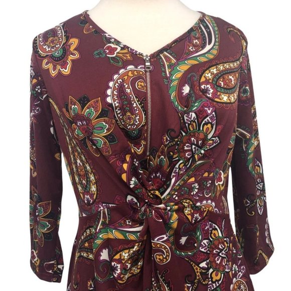 NYCollection Petite Knotted Front Zipper Neck Detail Dress NWT Sz LP - Picture 2 of 11